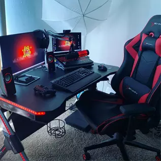 EwinRacing RGB Gaming Desk And EwinRacing Knight Series Gaming Chair Bundle 